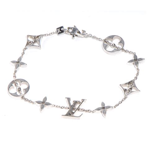 louis vuitton monogram bracelet white gold and diamonds|lv bracelet size chart.